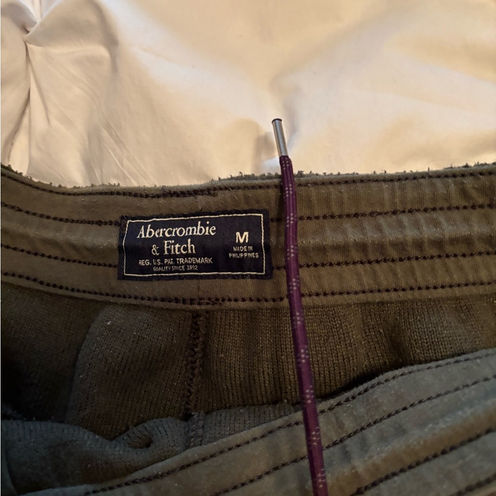 Abercrombie Men's Green Fleece Pants very warm - Picture 2 of 5